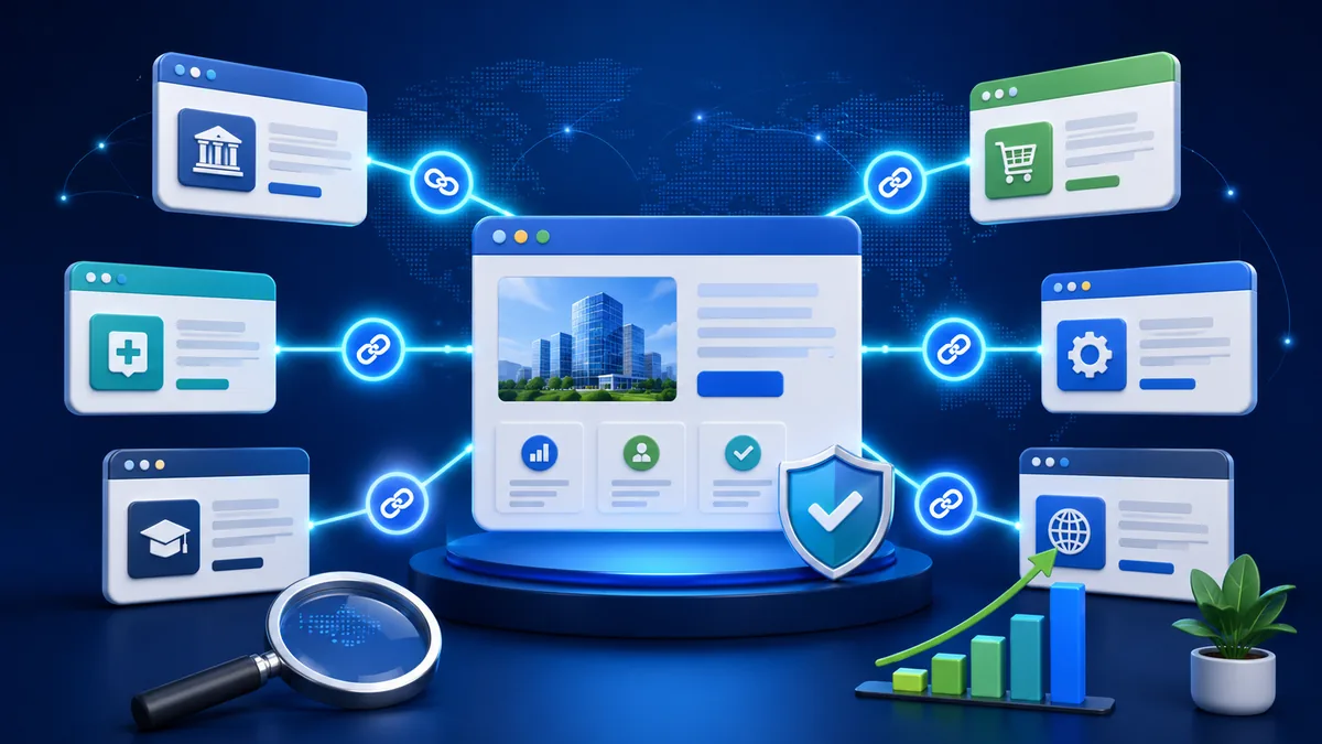 quality backlink network connecting business websites no text
