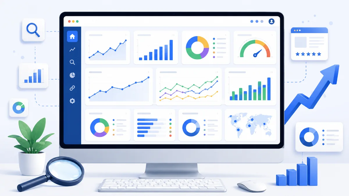 seo performance analysis on desktop screen no text