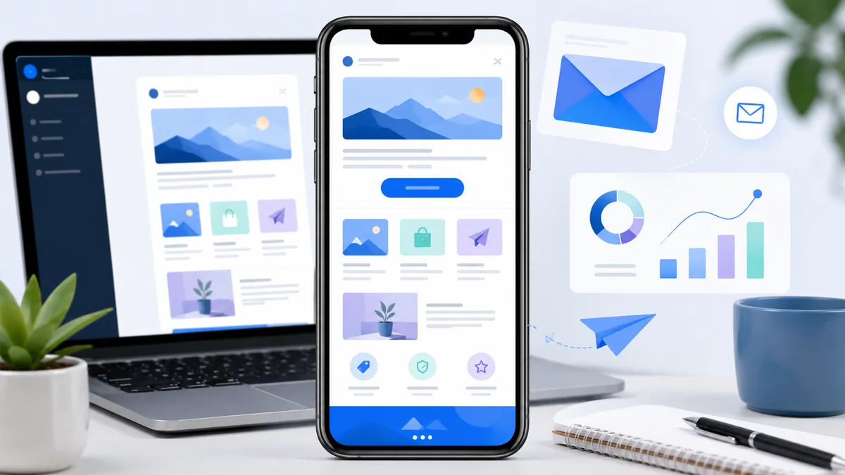 Mobile friendly email newsletter layout with clear call to action, no text