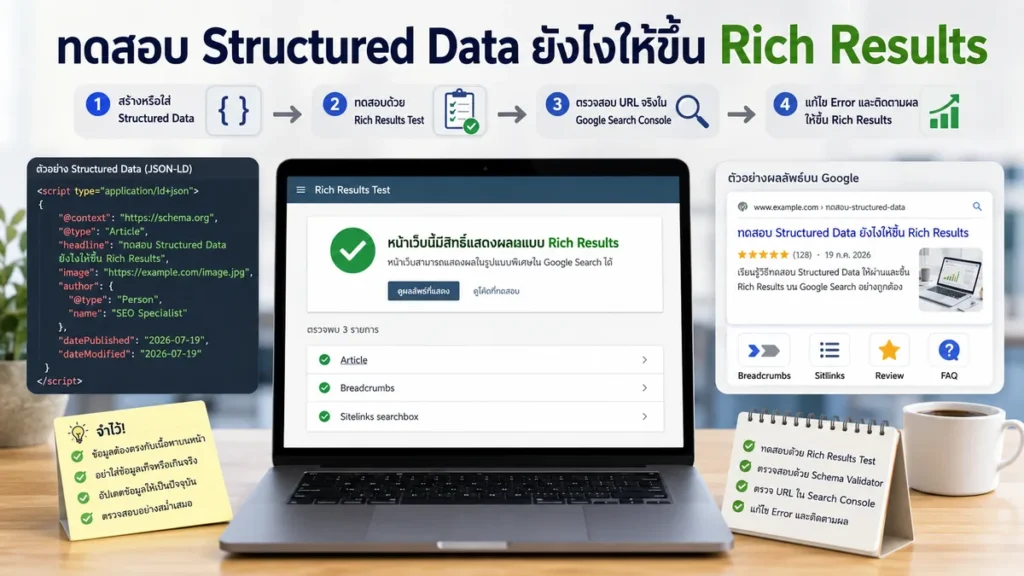 ทดสอบ Structured Data ให้ผ่านและขึ้น Rich Results