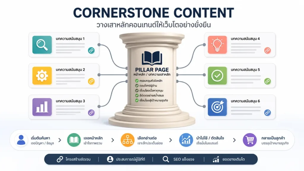 Cornerstone Content คืออะไร วางเสาหลักคอนเทนต์ให้เว็บโต