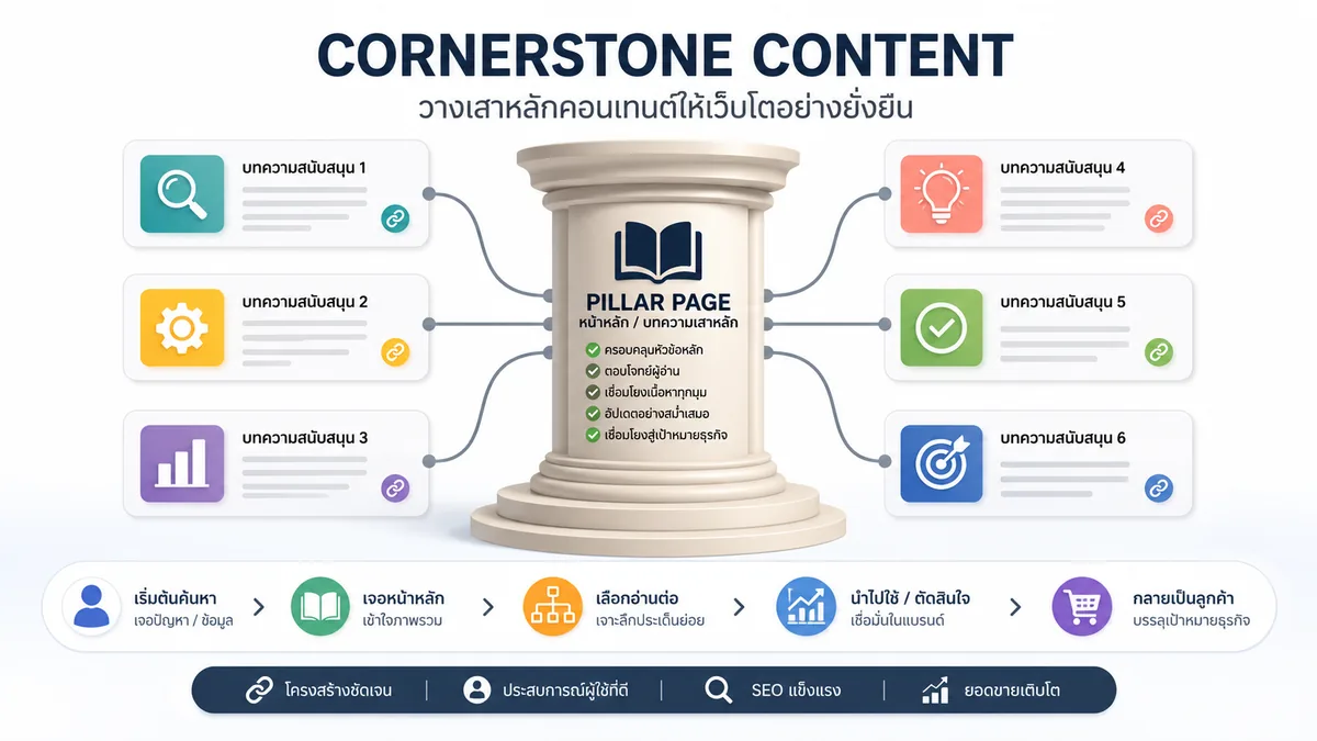 Cornerstone Content คืออะไร วางเสาหลักคอนเทนต์ให้เว็บโต
