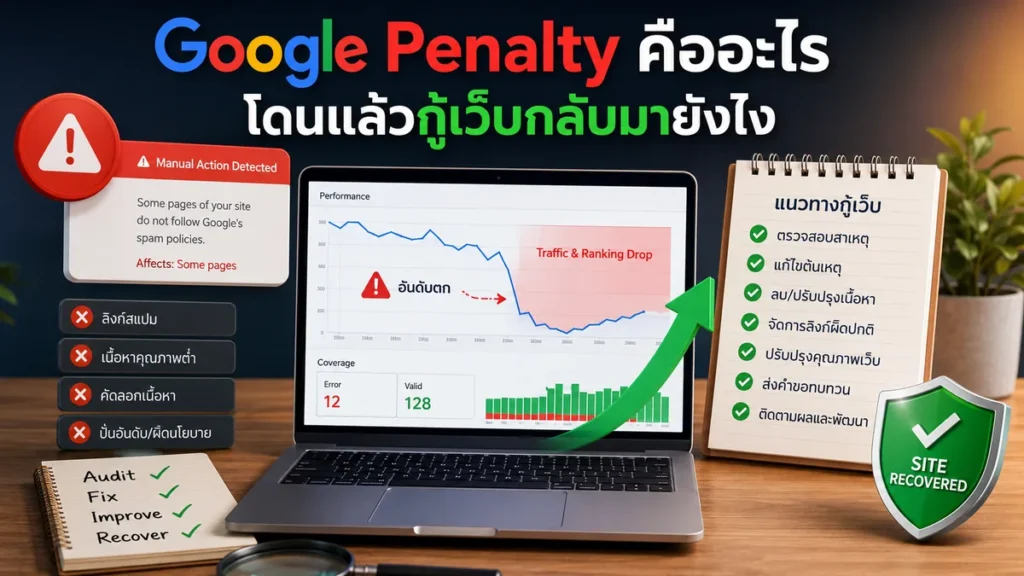 Google Penalty คืออะไร กู้เว็บและอันดับกลับมายังไง
