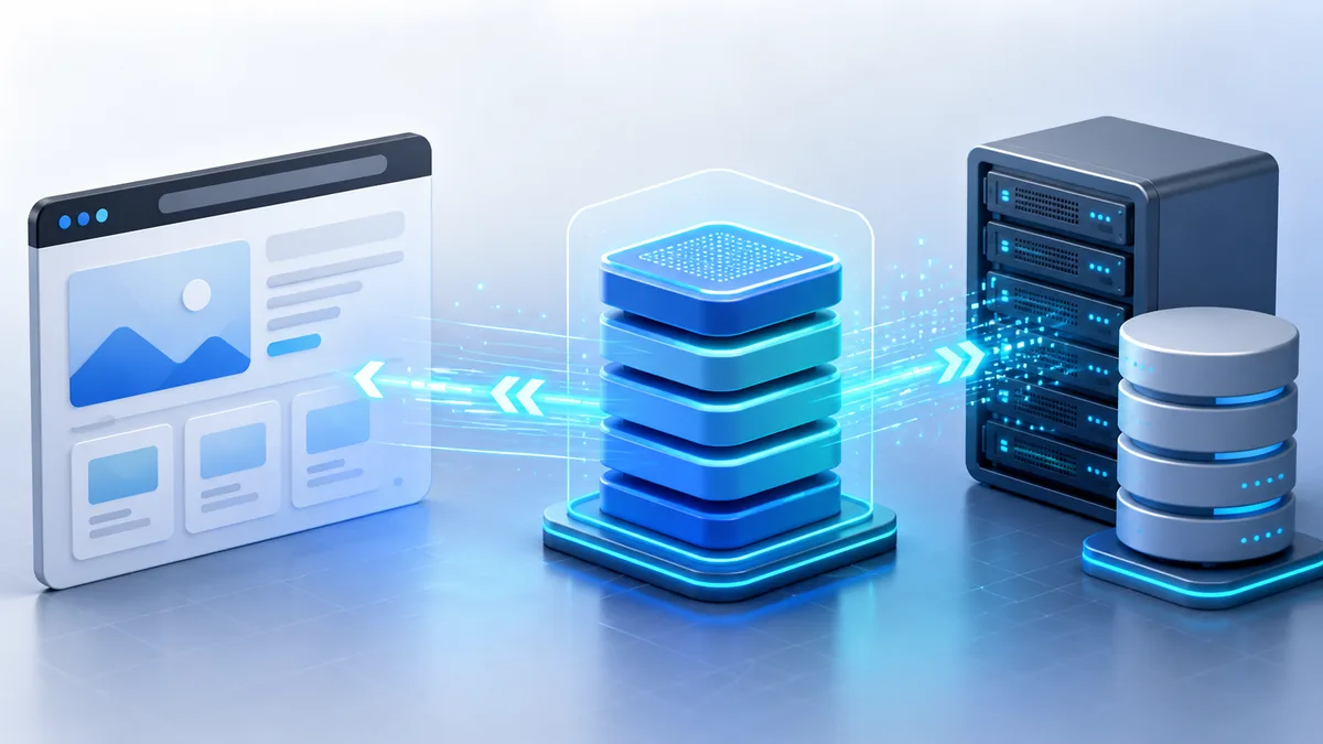 Website caching system delivering stored web pages quickly from server to browser, no text, no characters, no logos