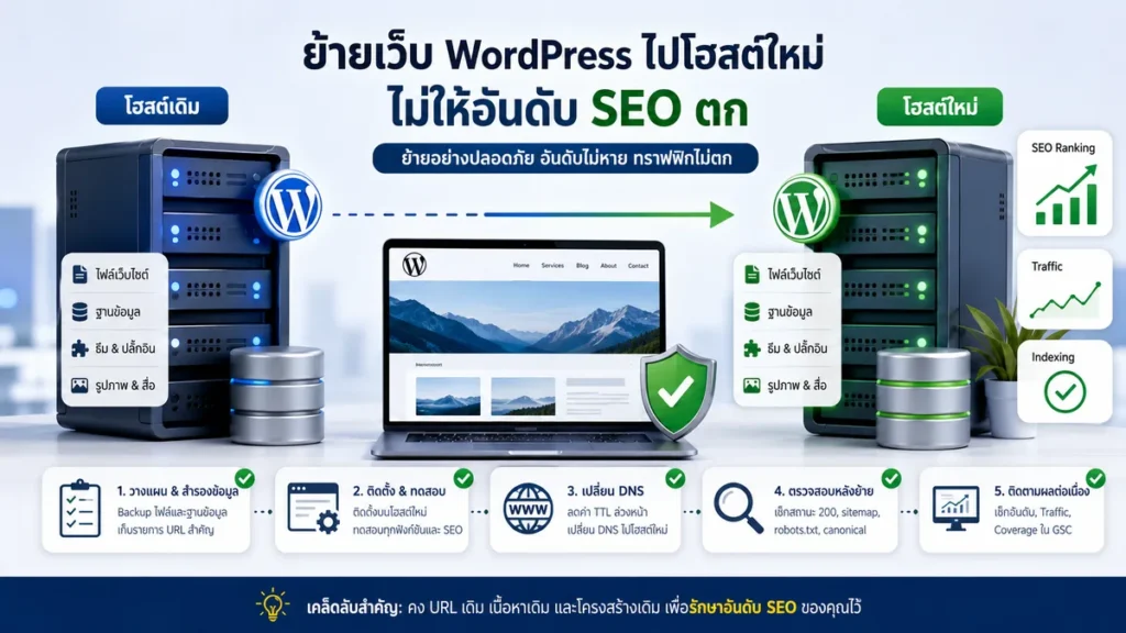 ย้ายเว็บ WordPress ไปโฮสต์ใหม่อย่างไร ไม่ให้อันดับ SEO ตก