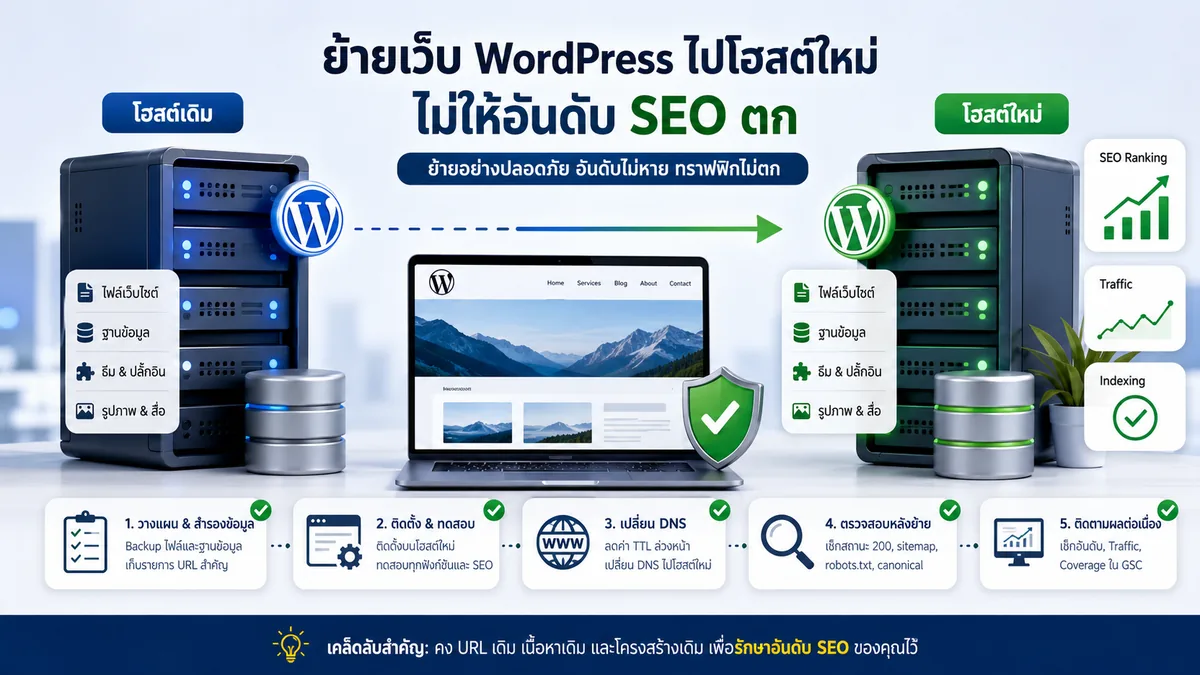 ย้ายเว็บ WordPress ไปโฮสต์ใหม่อย่างไร ไม่ให้อันดับ SEO ตก
